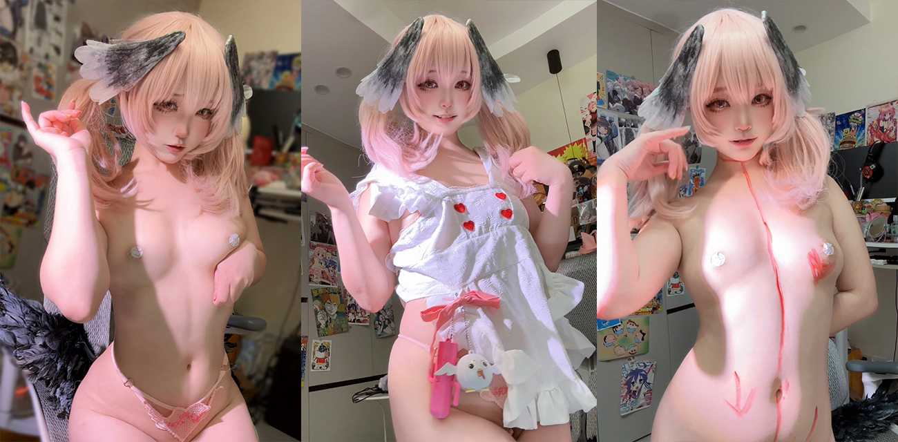 反差萝莉 神沢永莉 COS情趣女仆玩裸拍 珠链紧勒蜜穴 粉乳饱满诱人 - 网红主播