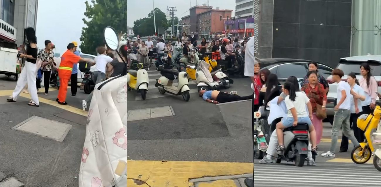 徐州丰县精神小伙锦江大厦门口一脚踢死老头事件 老头重重倒在路口 小伙子这一脚很值钱啊！