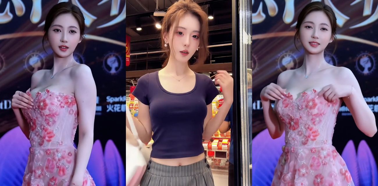 AI真人小剧场 逛完超市的粉裙女神直接去选美 反差脱衣裸舞骑乘内射高潮