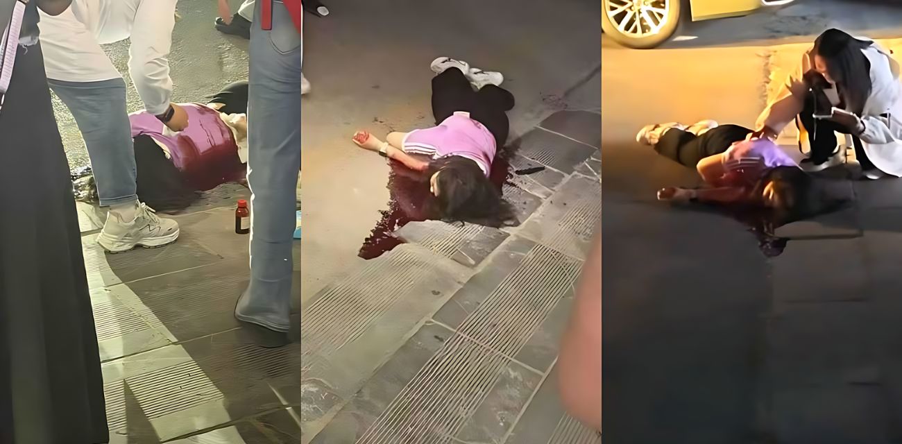 山东曲阜济宁学院惊现杀人案 女子出轨遭男友当街持刀捅脖 当场死亡血流成河