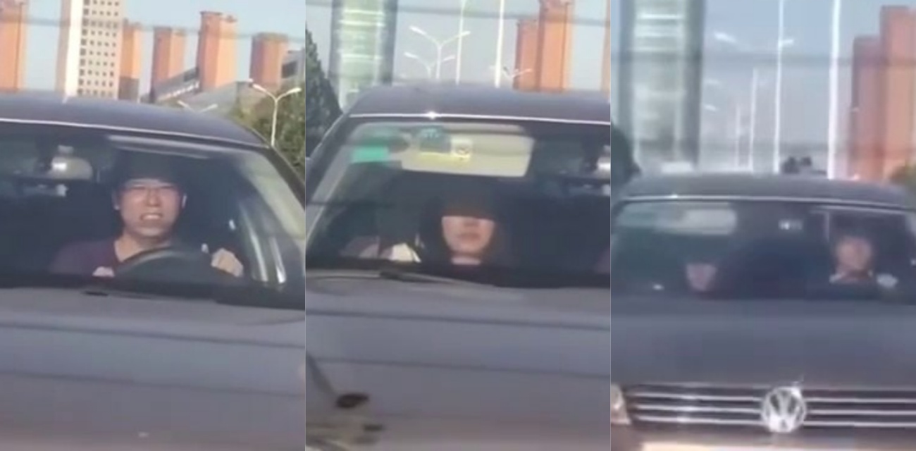 街头情侣等红灯也没闲着 就这几秒的功夫就在那口交 男友握方向盘爽到变形 - 户外露出