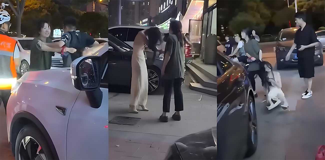 湖南邵阳 深夜上演捉奸大戏 彪悍原配街头狂拽小三头发 拖地拉扯彻底失控！