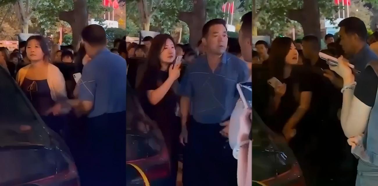 老公开原配的车载小三出行 被原配马路堵死当场抓奸 街拍视频刷爆本地朋友圈！